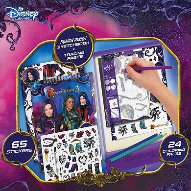 Disney's Descendants 3 Make It Real Fashion Design Tracing Light Table Draw Sketch & Create Fashion Coloring Book Kit
