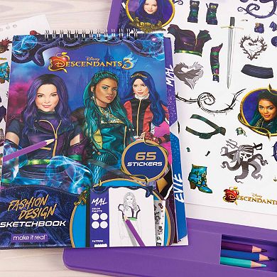 Disney's Descendants 3 Make It Real Fashion Design Tracing Light Table Draw Sketch & Create Fashion Coloring Book Kit