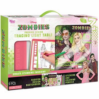 Disney's Zombies Make It Real 9 pc Fashion Design Tracing Light Table Fashion Coloring Book