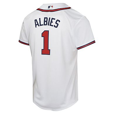 Youth Nike Ozzie Albies White Atlanta Braves Home Game Player Jersey