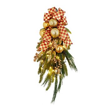 BrylaneHome 32 Pre-Lit Noelle Vertical Swag