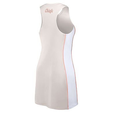 Women's Fanatics Cream Kansas City Chiefs Studio Boost Athletic Half-Zip Dress