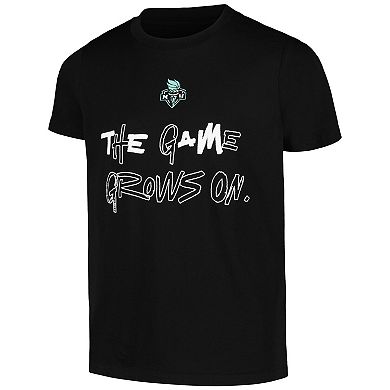 Youth round21 Sabrina Ionescu Black New York Liberty Player Signature Name & Number T-Shirt
