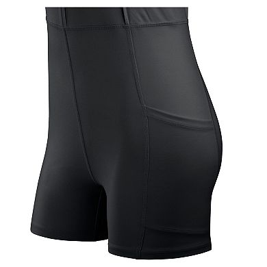 Women's Fanatics Black Las Vegas Raiders Studio Boost Athletic Half-Zip Dress