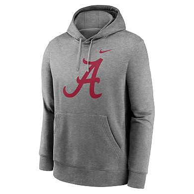 Men's Nike Heather Gray Alabama Crimson Tide Primetime Evergreen Club Fleece Pullover Hoodie