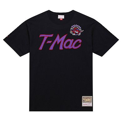 Men's Mitchell & Ness Tracy McGrady Black Toronto Raptors Premium Nickname T-Shirt