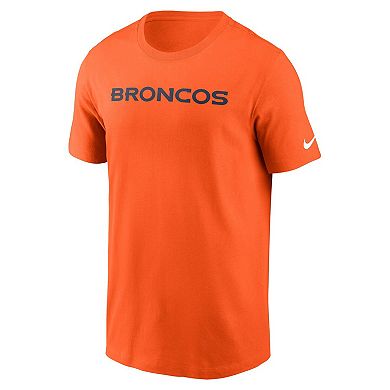 Men's Nike Orange Denver Broncos Primetime Wordmark Essential T-Shirt