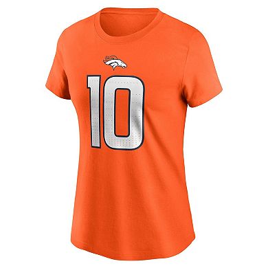 Women's Nike Bo Nix Orange Denver Broncos 2024 NFL Draft First Round Pick Name & Number T-Shirt
