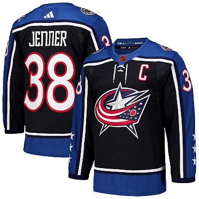 Men s adidas Boone Jenner Black Columbus Blue Jackets Reverse Retro 2.0 Authentic Player Jersey