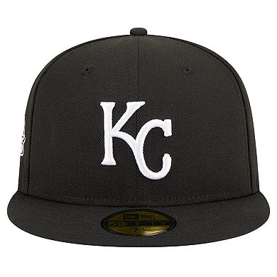 Men's New Era Black Kansas City Royals Logo 59FIFTY Fitted Hat