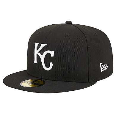 Men's New Era Black Kansas City Royals Logo 59FIFTY Fitted Hat