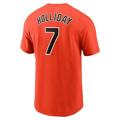 Men's Nike Jackson Holliday Orange Baltimore Orioles Fuse Name & Number T-Shirt