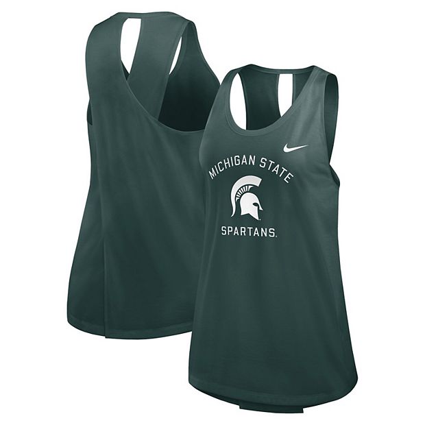 Women s Nike Green Michigan State Spartans Primetime Open Back Tank Top