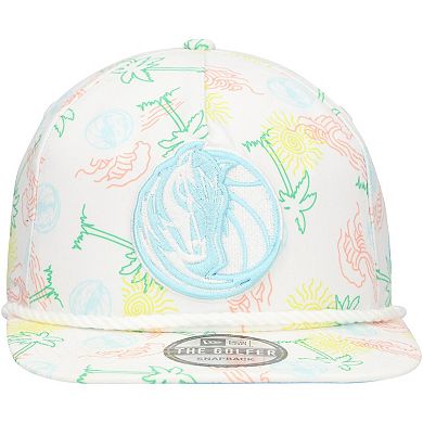 Men's New Era White Dallas Mavericks Palm Trees and Waves Golfer Adjustable Hat