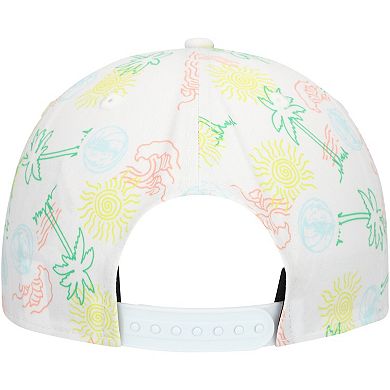 Men's New Era White Dallas Mavericks Palm Trees and Waves Golfer Adjustable Hat