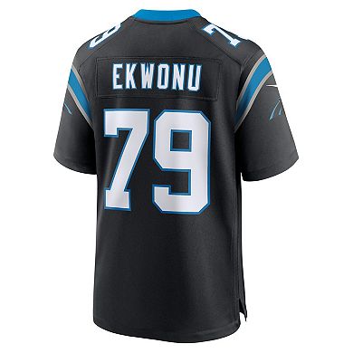 Men's Nike Ikem Ekwonu Black Carolina Panthers Game Jersey
