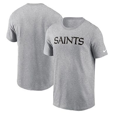 Men's Nike Heather Gray New Orleans Saints Primetime Wordmark Essential T-Shirt