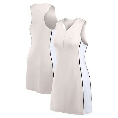 Women's Fanatics Cream Philadelphia Eagles Studio Boost Athletic Half-Zip  Dress