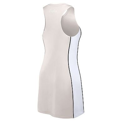 Women's Fanatics Cream Philadelphia Eagles Studio Boost Athletic Half-Zip Dress