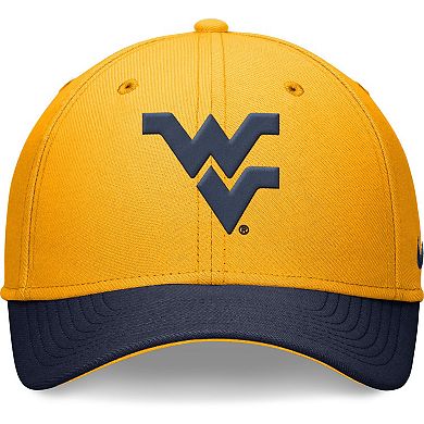 Men's Nike Gold/Navy West Virginia Mountaineers Rise Swoosh Flex Hat