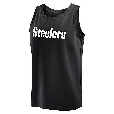 Men's Fanatics Black Pittsburgh Steelers Elements Tank Top