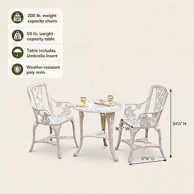 Brylanehome 3 Piece Rose Bistro Set
