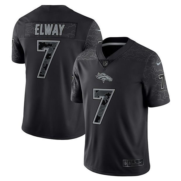 Men s Nike John Elway Black Denver Broncos Retired Player RFLCTV Limited Jersey