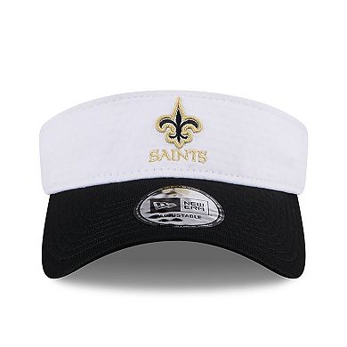 Men's New Era White/Black New Orleans Saints 2024 NFL Training Camp Adjustable Visor