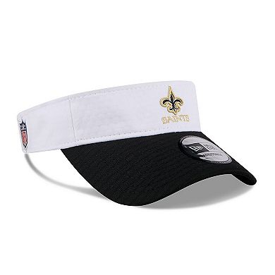 Men's New Era White/Black New Orleans Saints 2024 NFL Training Camp Adjustable Visor