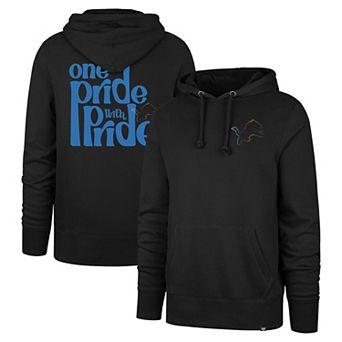 Men's '47 Black Detroit Lions Pride Headline Pullover Hoodie
