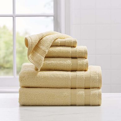 BrylaneHome Waffle Quick Dry 6-Pc Bath Towel Set