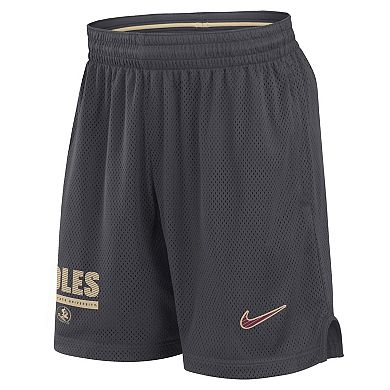 Men's Nike Anthracite Florida State Seminoles 2024 Sideline Mesh Shorts