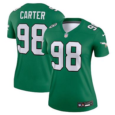 Women's Nike Jalen Carter Kelly Green Philadelphia Eagles Legend Jersey