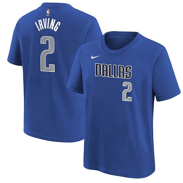 Youth Nike Kyrie Irving Blue Dallas Mavericks Icon Name Number T Shirt