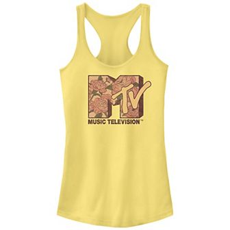 Juniors' MTV Peonies Print Logo Racerback Tank Top