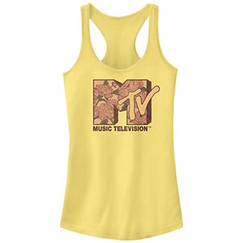 Juniors' MTV Peonies Print Logo Racerback Tank Top