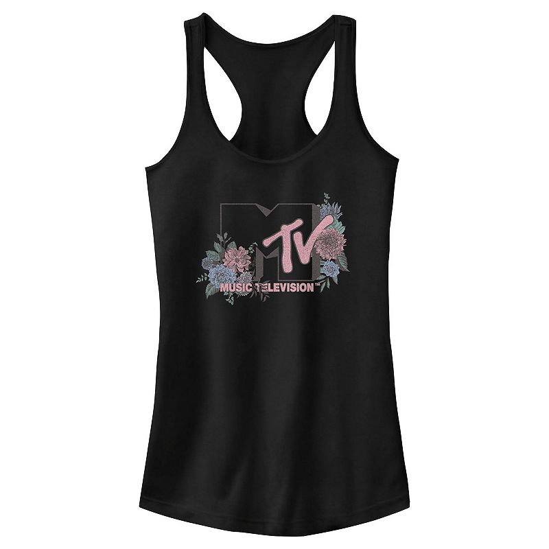 Juniors' MTV Floral Arragement Logo Racerback Tank Top, Girl's,