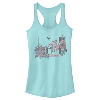 Juniors' MTV Floral Arragement Logo Racerback Tank Top