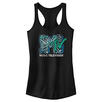 Juniors' MTV Tie Dye Print Logo Racerback Tank Top