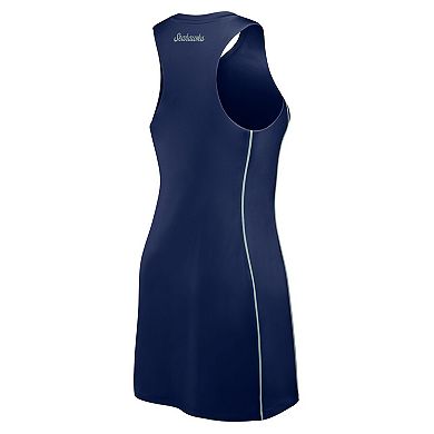 Women's Fanatics College Navy Seattle Seahawks Studio Boost Athletic Half-Zip Dress