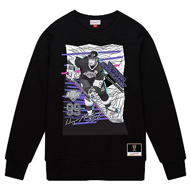 Men's Mitchell & Ness Wayne Gretzky Black Los Angeles Kings Streak Pullover Sweatshirt