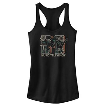Juniors' MTV Wildflowers Print Logo Racerback Tank Top