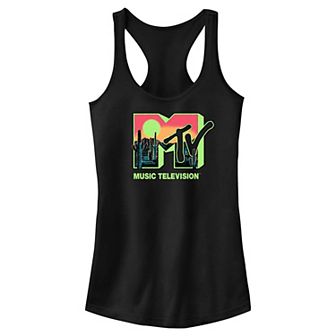 Juniors' MTV Desert Sunset Print Logo Racerback Tank Top