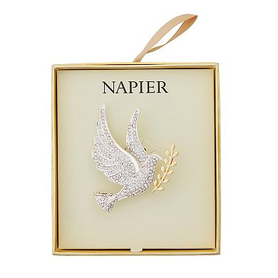Napier Two Tone Crystal Dove Pin