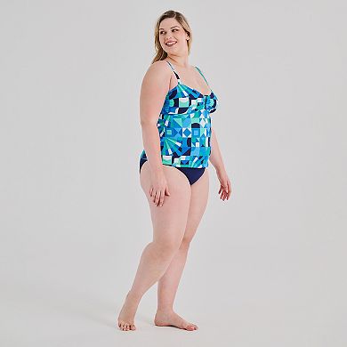 Plus Size Freshwater Bandeau Tankini Swim Top