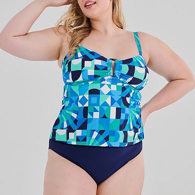 Plus Size Freshwater Bandeau Tankini Swim Top