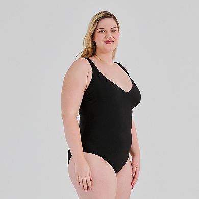 Plus Size Freshwater Macrame Strap One-Piece Swimsuit