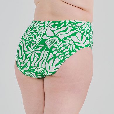 Plus Size Freshwater Banded High Leg Swim Bottoms