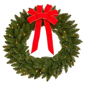 BrylaneHome 24 Pre-Lit Canadian Pine Arrow Tip Wreath