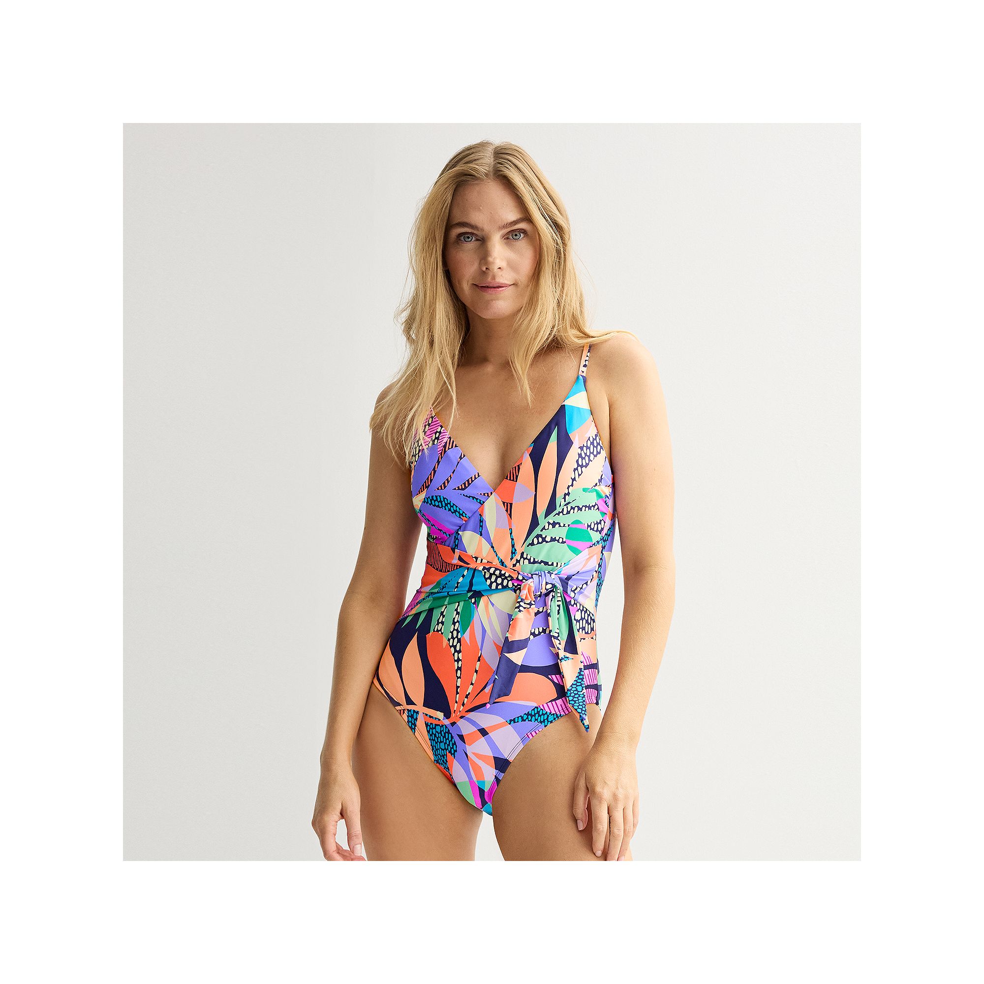 Womens Freshwater Sash Crossover One-Piece Swimsuit, Size: Small, Bahia Le